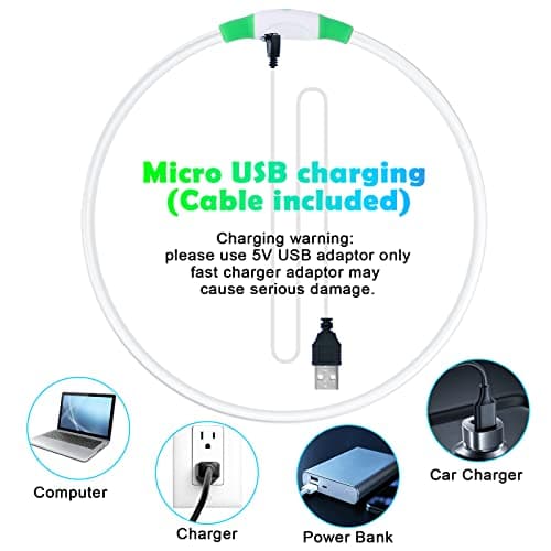 AUAUY Collier Lumineux Chien, Collier LED pour Animaux Rechargeable USB, Découpable Collier Imperméable Collier Chien Réglable pour Petits, Moyens et Grands Chat et Chien(Vert)
