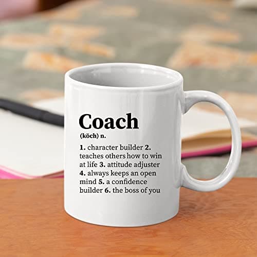 Panvola 'Coach Noun Definition Character Builder ' Pour Coach Team Manager Office Boss Appréciation Nouveauté inspirante Tasse à café en céramique 11 oz