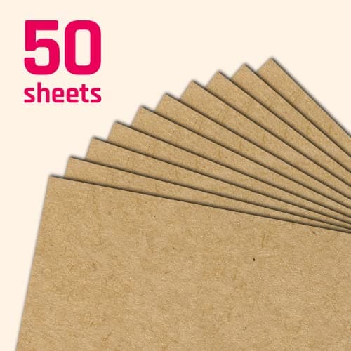50 feuilles, Papier Kraft Marron Cartonné A5, 200 g/m2