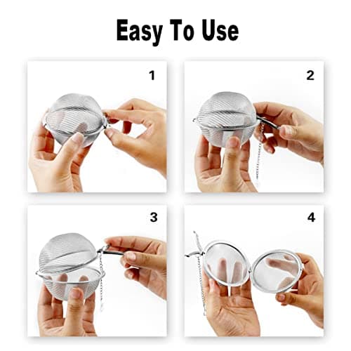 Infuseur à thé boule – Filtre à thé en maille d'acier inoxydable pour feuilles, épices, herbes, fruits – Lot de 3