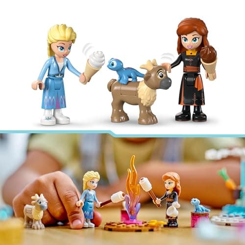 LEGO Disney Princess Le Château de Glace d’Elsa, Jouet de Princesse La Reine des Neiges, 2 Figurines Animales et Mini Poupées Elsa et Anna, Cadeau pour Filles et Garçons Dès 4 Ans 43238