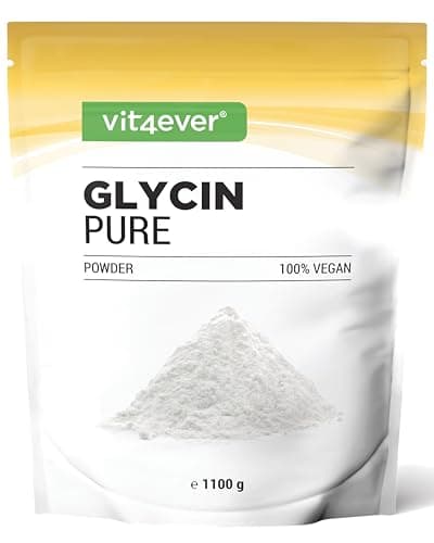 Glycine Pure - 1100 g (1,1 kg) de poudre pure sans additifs - Avec cuillère à mesurer - 100% acide aminé glycine - Vegan
