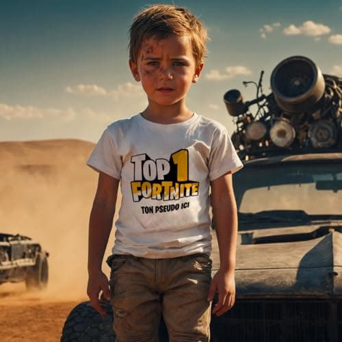 Tshirt Enfant Personnalisé Top 1 Battle Royale Avec Ton Pseudo Personnalisé