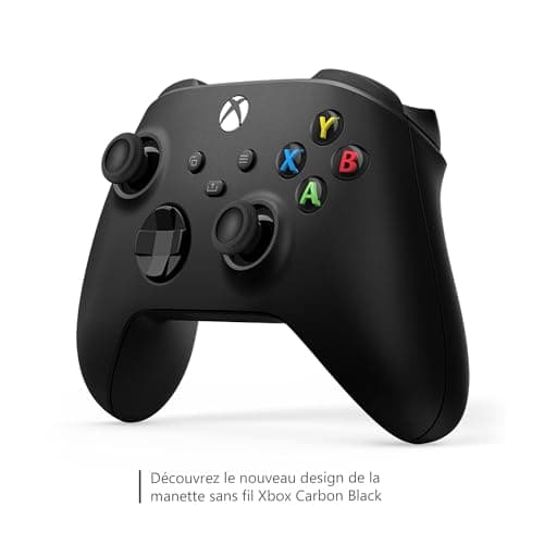 Xbox Manette sans Fil - Carbon Black Pour Xbox Series X, Xbox Series S, Xbox One, Windows 10 & 11, Android et iOS - Noir