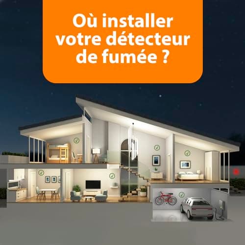 Smartwares détecteur de fumée – Capteur Optique – Durée de Vie : 10 Ans - Pile remplaçable 1 an - Bouton de Test – 85 DB - 10.044.62