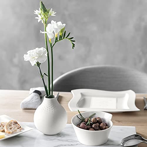 Villeroy & Boch Collier Blanc Vase Perle n°3, 11x11x12 cm, Porcelaine Premium, Blanc
