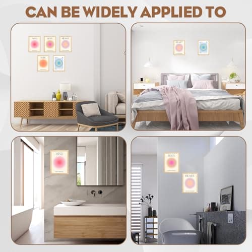 Wonjean Posters Lot De 4 Posters Aura,Aura Positive Pour Chambre Coucher,Style EsthéTique,Oile,Art Mural Abstrait,DéCoration Murale,Tableau Decoration Murale Pour Chambre Salon 21x30 Cm Sans Cadre