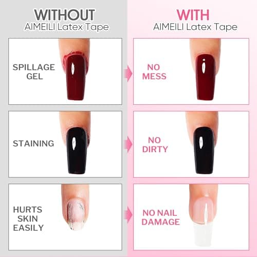 AIMEILI Liquide Latex Tape Peel Off Base Coat Correcteurs de Vernis à Ongles Protection de la Peau et des Doigts pour Nail Art Manucure Inodore 15 ML Blanc