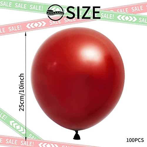 Lot de 100 Ballons Rouge en Latex, 10 Pouces Ballons de Rouge en Fête, Ballons de Baudruche Rouge pour Mariage, Anniversaire, Baby Shower, Diplôme, Cérémonie Décorations de Fête