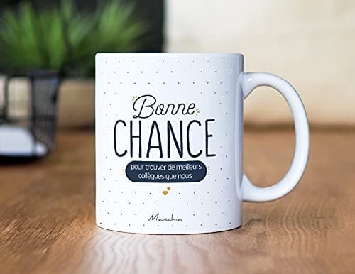 Manahia Mug Cadeau Collègue De Travail - Bonne chance pour trouver de meilleurs collègues que nous - Avec Boite Kraft - Imprimé en France - 330 mL Céramique - Tasse travail - Départ Collègue