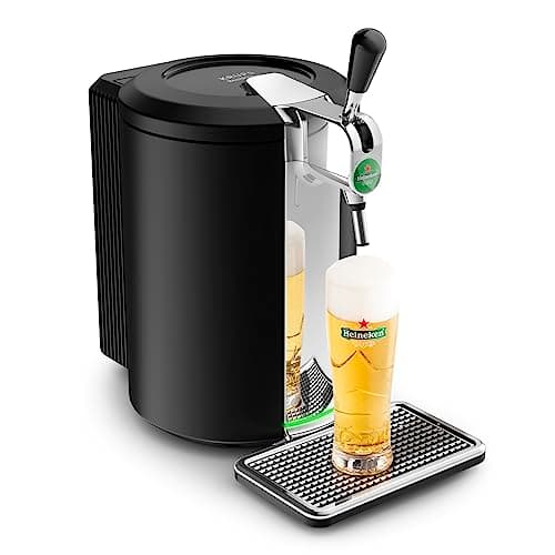 Krups Beertender Machine bière pression, Fûts de 5 L, Marques du groupe Heineken, Témoin lumineux, Température et mousse parfaites, Bière fraîche, Installation facile, Compact noire VB450E10