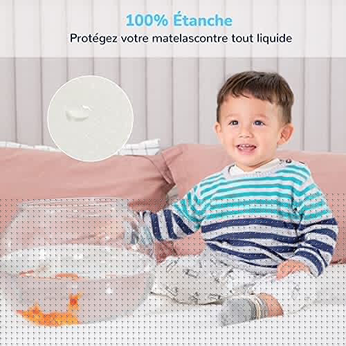 RECCI Protège Matelas 160 x 200 cm - 100% Fibre de Bambou, Ultra Doux, Hautement Respirant, Hypoallergénique, Silencieux, Drap Housse, Protège Matelas Imperméable, Couvre Matelas 160 x 200