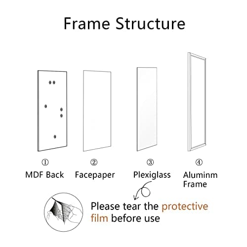 HIMEETIME® 3x Cadre photo A4 en aluminium noir,3 packs de cadres photo de certification avec plexiglas pour affichage mural, 21 * 30cm