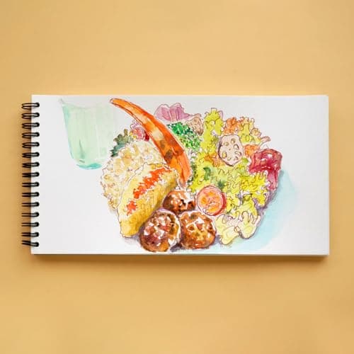 Clairefontaine 975957C - Carnet de Voyage Spiralé Aquapad - 15 Feuilles Papier Aquarelle Blanc Grain Moyen Fin 13,5x25 cm 300g - Idéal pour les Artistes Globe-trotteurs