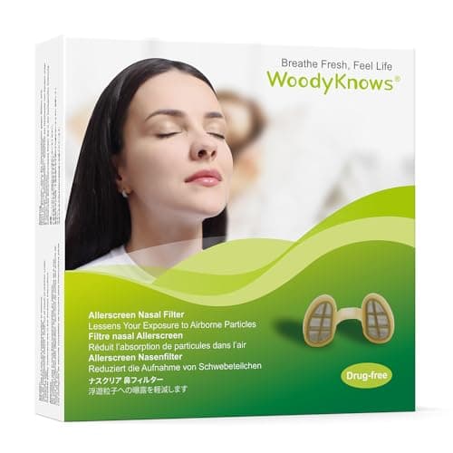 Filtres nasaux WoodyKnows Allerscreen, modèle 2024, aide aux allergies saisonnières et à la poussière (Essai S/M/L/XL)