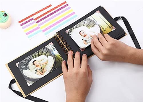 Album photo de scrapbooking 30 pages A5 en papier kraft pour scrapbooking fait à la main (noir)