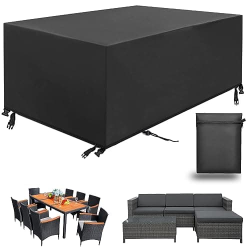 Housse Salon de Jardin,Housse de Table Jardin Rectangulaire,Couverture de Protection Meubles Bâche Salon de Jardin Imperméable Anti-UV,420D Tissu Oxford Bache Table Exterieur (213*132*72cm)
