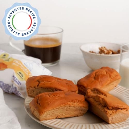 Nuvola Zero - Plumcake Zero Au Caramel Sans Glucides, Collations Sans Lactose, Sans Sucre, Sans Gluten, Riche en Fibres, Paquet de 12 Pièces, Fabriqué en Italie