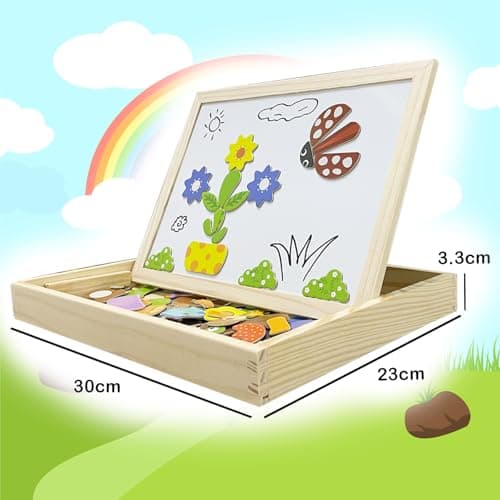 EACHHAHA Puzzle Magnétique en Bois 100 Pièces, Puzzle Dessin Animal,Jouets éducatifs à Motifs, Motifs Riches, Combinaison Libre, Développer l'imagination, pour Les Enfants de 3 4 5 Ans