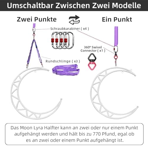 PRIOR FITNESS Hoop, Lyra Hoop, serviette de yoga aérienne, Hoop Fit, Aerial Hoop Ring Moon