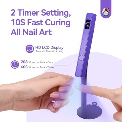 Saviland Lampe UV Ongles Gel, 2 en 1 Portable Mini U V LED Lampe avec Tampon À Ongles, Lampe U V professionel, Séchage Rapide pour Toutes les Gel U V, Ongles Gel Pose Americaine, Vernis Semi Permanent
