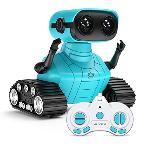 ALLCELE Robot Enfant Jouet,Télécommandés Rechargeables, avec Yeux LED, Musique et Sons Intéressants pour Garçons et Filles à Partir de 3 4 5 6 7 8 Ans Cadeau d'anniversaire(Bleu)