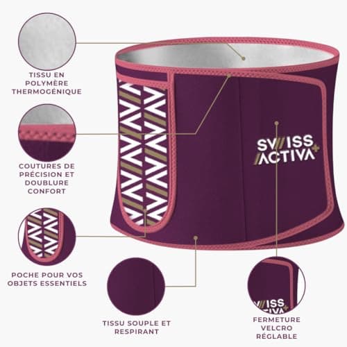 Swiss Activa+ XL Waist Trimmer pour Femmes - Sculpt Touch : Tailleur de Taille Réduction Efficace de la Graisse du Bas-Ventre. Enveloppe de Taille de première qualité pour la Perte de Poids