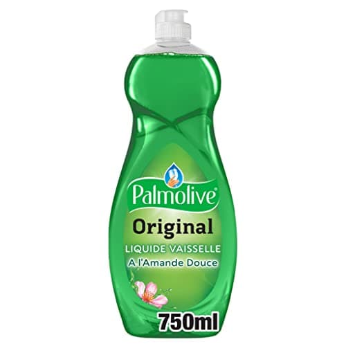 PALMOLIVE - Liquide Vaisselle Palmolive Original à l'Amande Douce - Respectueux de la Peau - Produit Dégraissant Pour une Vaisselle Étincelante - Flacon 750 ml