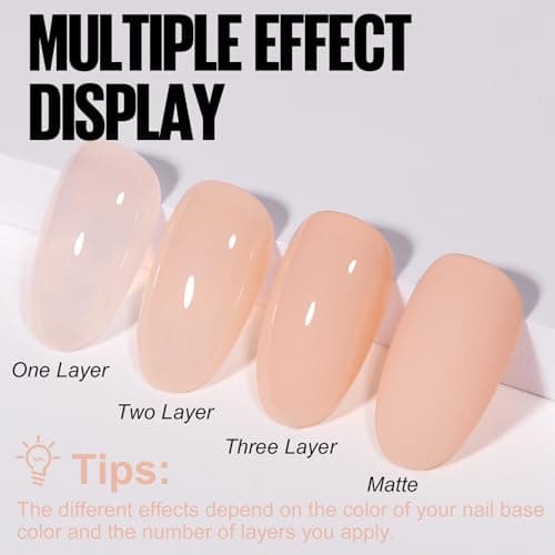 TOMICCA Vernis Semi Permanent Rose Nude Clair, 8ml Soak Off UV LED Vernis à Ongles Gel Semi Permanent Nude Clair pour Nail Art French-Manucure