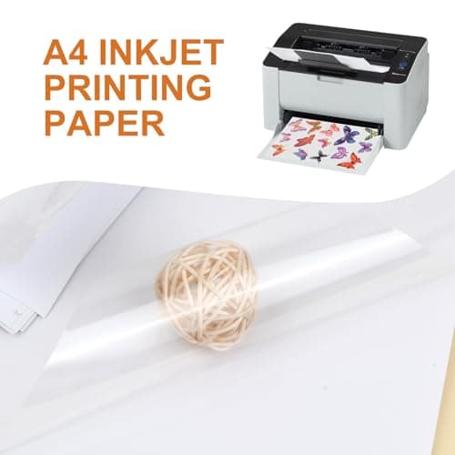 Nivofu 20 Feuilles A4 Transparente Papier Autocollant Imprimante, Séchage rapide, Transparent Film Autocollant Vinyle, Papier Autocollant Jet d'Encre pour Imprimante à Jet d'Encre, Laser