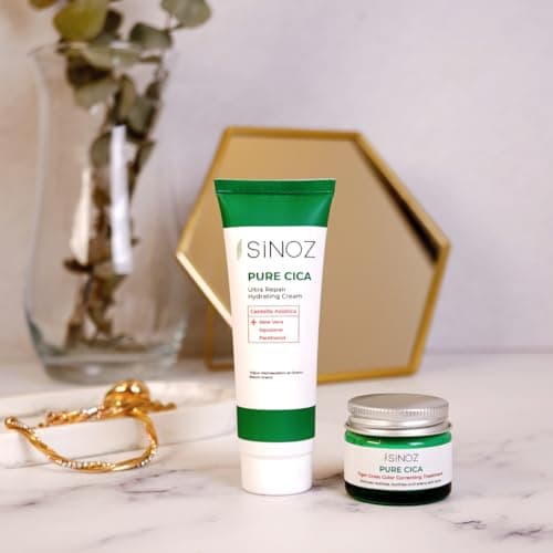 Sinoz Pure Cica Crème Ultra Réparatrice,Anti-rougeurs et rougeurs, réparation de la peau, renforcement de la barrière cutanée, ultra hydratation50 ML