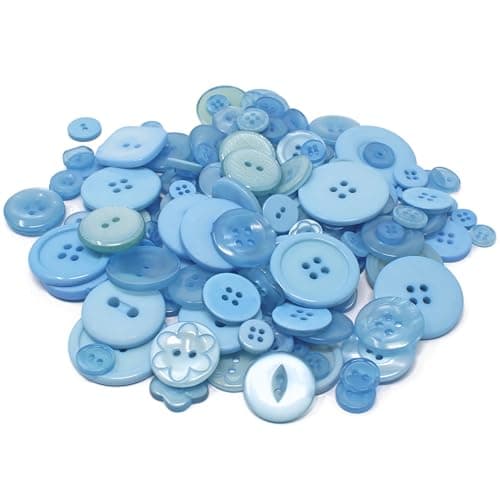 Sachet de boutons en acrylique et résine pour création de cartes Bleu 100 g
