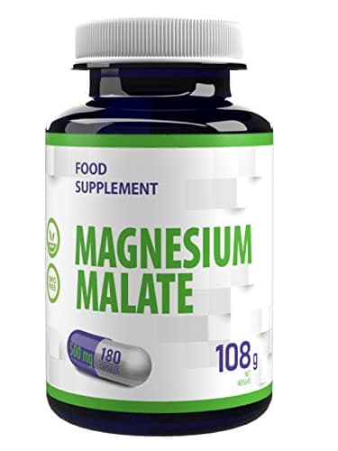 Malate de magnésium 2000mg par portion 180 Gélules Végétales, Testé par un Laboratoire tiers, sans gluten ni OGM