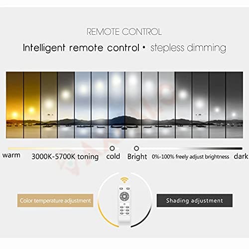 Plafonnier LED à intensité variable 71W avec télécommande, 2700K - 6500K Lampe de forme ronde moderne pour salon, chambre, cuisine