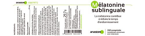 MÉLATONINE SUBLINGUALE * Pureté garantie supérieure à 99% *1.8 mg / 240 comprimés* STÉVIA * Régulateur de l’horloge biologique * Trouble du sommeil