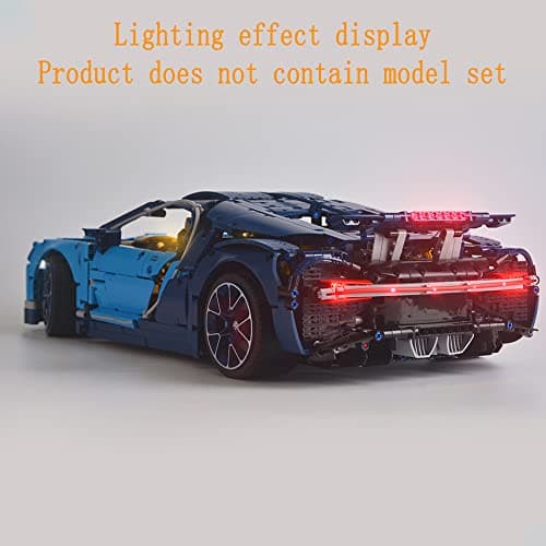 GEAMENT Jeu De Lumières pour Bugatti Chiron Modèle en Blocs De Construction - Kit D'éclairage LED Compatible avec Lego 42083 Technic (Modèle de Bloc Non Inclus)