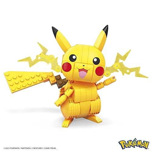 MEGA Pokémon Figurine Action Pikachu 12 cm, Jeu De Briques De Construction pour Enfants Et Adultes, Modèle Pokémon À Collectionner avec 211 Pièces, Jouet pour Enfant de 7 Ans et Plus,GMD31