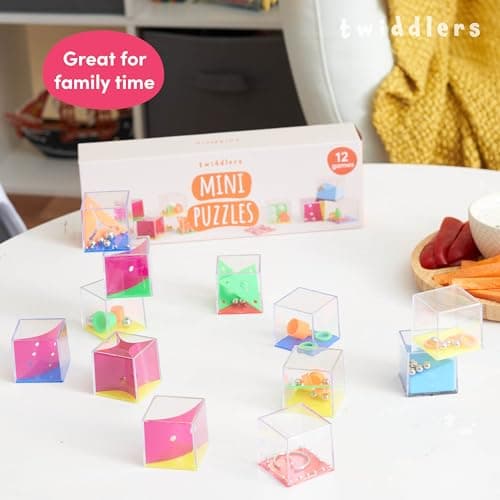THE TWIDDLERS 12 Mini Casse-Têtes, Petits Jeux de Puzzle pour Enfants - Pochettes Surprise, Cadeaux Invités, Kermesse, Anniversaires, Mariages, Petit Cadeau, Jouet Pinata