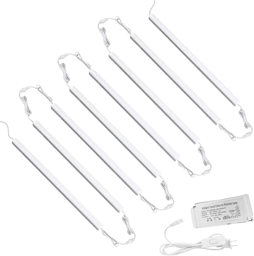 Éclairage LED sous l'armoire, 8 pcs, 30 cm, V-Shape, 16 Watts, 1600 Lumens, Blanc Pur (6000K), Design Élégant, Illumination Ultra-Lumineuse
