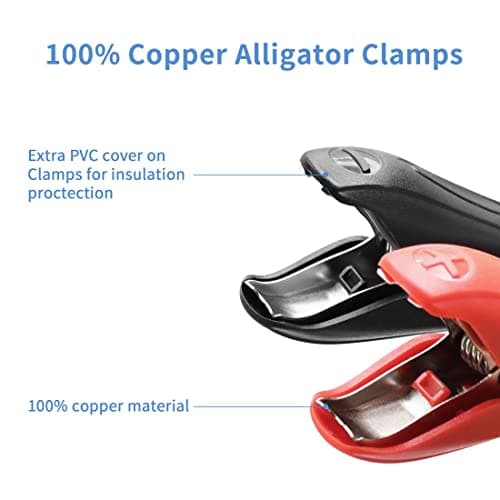 YACSEJAO Câble d'alimentation DC à pinces crocodiles pour batterie DC 5,5 2,1 mm mâle vers pinces de batterie 12-24 V pour chargeur de voiture pour accessoires automobiles (1,8 m)
