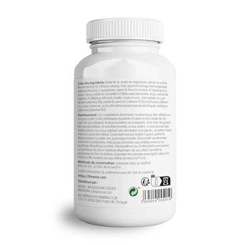 Complexe nuit de Theonia avec 100 mg L-tryptophane, camomille et Mélisse Supplément naturel pour le sommeil et la relaxation - 60 gélules, Sans OGM, Végétarien