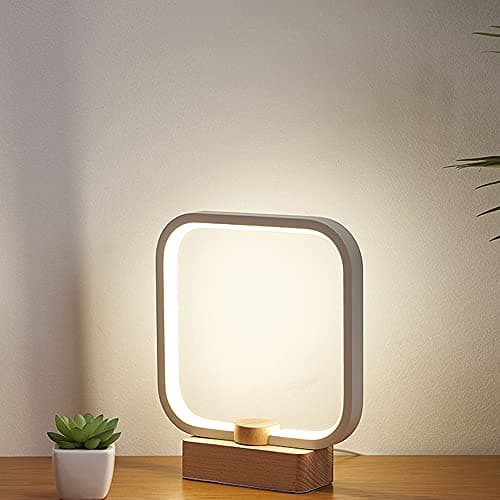 Lampe de table LED en bois, 3 couleurs de température, veilleuse de chambre à coucher, éclairage LED à intensité variable, petite lampe de bureau pour salon,