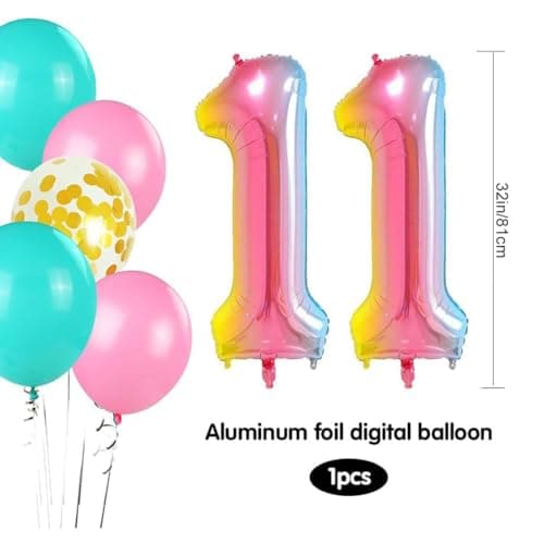 Ballon 11ème Anniversaire Rose, Décoration anniversaire fille 11 ans, Ballon 11ème Anniversaire, Décoration 11ème Anniversaire fille, Ballon 11 Joyeux Anniversaire, Ballon 11 Décoration anniversaire