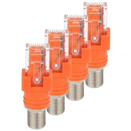 ISTOVO Adaptateur Coaxial Vers Ethernet, Lot de 4 Convertisseurs Coaxial RF F Vers RJ45 Mâle pour Testeur de Ligne