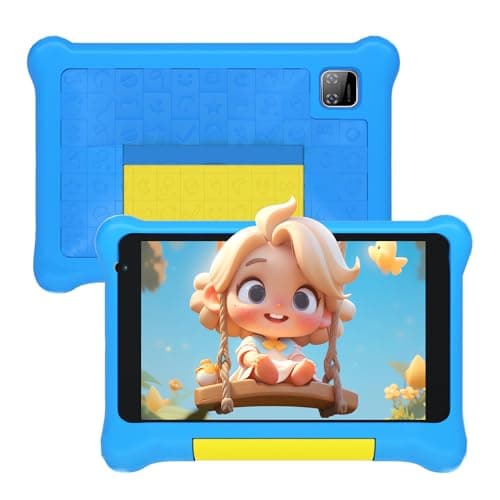 Yicty Tablette Enfants 7 Pouces Andriod 13 Tablette pour Enfants Quad Core 5 Go RAM 32 Go ROM 128 Go Extension Contrôle Parental Tablette Éducative et Divertissante avec étui Antichoc (Bleu)