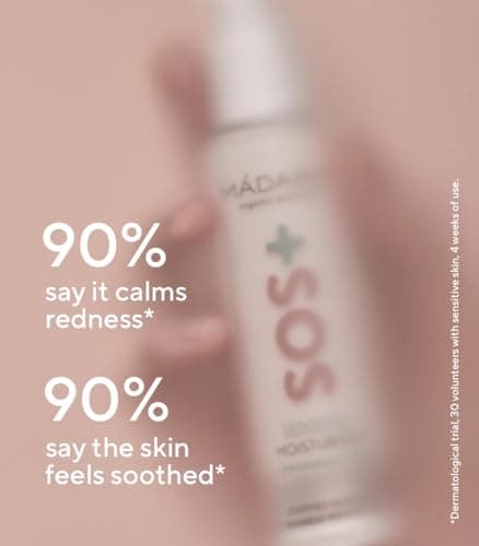 MÁDARA Organic Skincare | Hydratant SOS+ SENSITIVE, 50 ml - Hydratant Quotidien Léger Pour Les Peaux Sensibles Sujettes Aux Rougeurs, Prouvé Dermatologiquement Pour Calmer Les Rougeurs