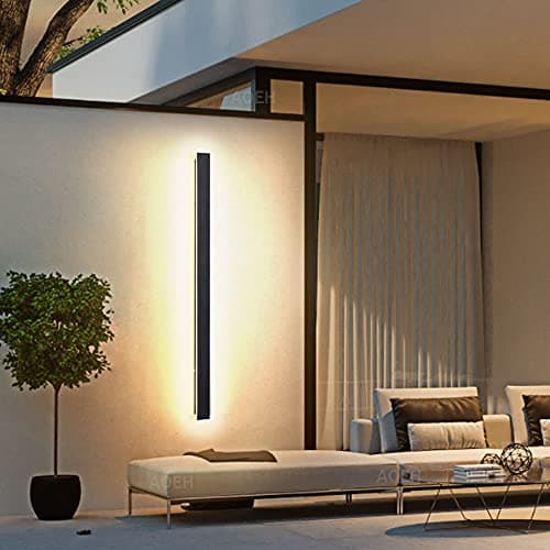 Applique Murale Led, Longue, Noire, extérieur, En Aluminium Acrylique étanche Ip65 Pour Jardins, Terrasses, Chambres, intérieur De Salon, Villa, 60cm ,20w