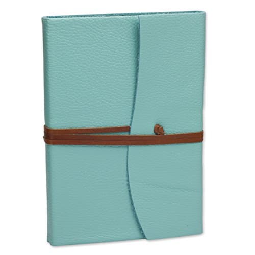 Belcraft Capri A5 Journal Intime/Carnet de Notes en cuir de fabrication artisanale Italienne, Cadeau Spécial, Journal de Voyage, Notebook A5 (15x21 cm) Aqua
