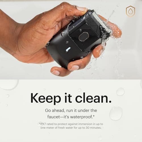 MANSCAPED® The HandymanTM Rasoir Compact pour le Visage – Rasoir Électrique sans Fil pour Homme Format Voyage avec Batterie USB-C Rechargeable, Niveleur pour Poils Longs & Lames à Grille Étanches