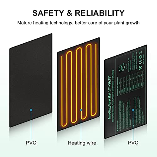 RIOGOO Electronique Tapis Chauffant 24x52cm, Coussin de Chauffage hydroponique imperméable pour l'usine de Reptile de Graine avec la Protection Contre la Puissance sûre et Durable CE certifié